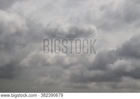 Grey White Black Monsoon Clouds. Cloud Computing.