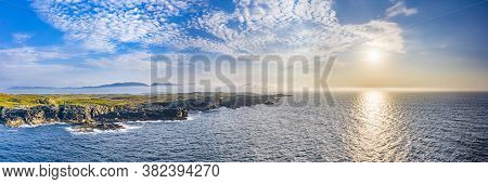 Aerial View Of The Coastline At Daros In County Donegal - Ireland.