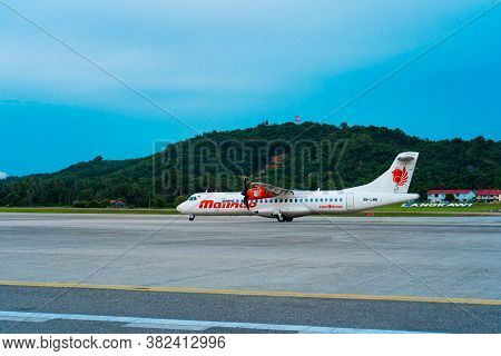 The Pr Pdo Propeller-driven Passenger Aircraft Prepares For Takeoff At The Airport On The Island Of 