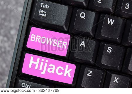 Browser Hijack On Keyboard Isolated On Laptop Background