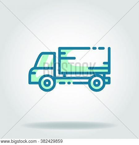 Logo Or Symbol Of Box Car Icon With Twotone Blue Color Style