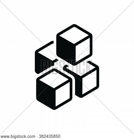 Black Solid Icon For Ice Frozen-water  Frost Rime Glaze Cube Beverage Pieces Freeze Cold Melt Drink 
