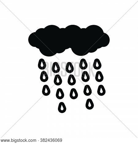 Black Solid Icon For Rain Rainfall Precipitation Raindrops Wet-weather Wet Weather Drizzle Rainstorm