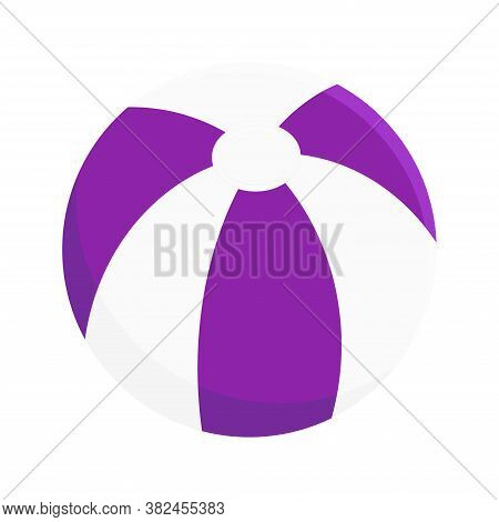 Beach Ball Flat Style Design Vector Illustration Icon Sign Isolated On White Background. Retro Style