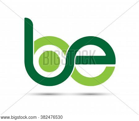 Stylized Lowercase Letters B And E Are Linked By A Single Line For A Logo, Monogram, Or Monogram. Ve