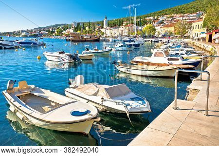 Tourist Town Of Selce Waterfront And Harbor View, Crikvenica Riviera In Croatia