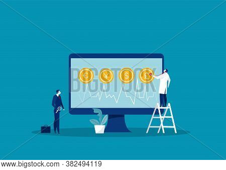 Docter And Business Financial Check Up. Business Concept