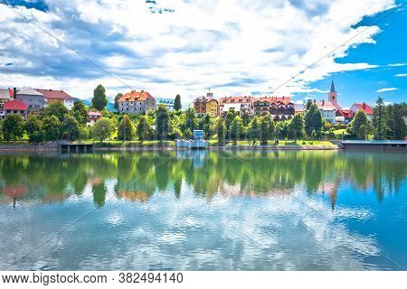 Town Of Fuzine On Bajer Lake View, Gorski Kotar Region Of Croatia