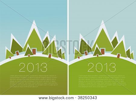 Vektor vinter scene. -jul motiv.