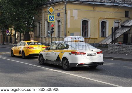 Yandex Taxi On The Streets Of Moscow. The Best Value For Money Solution In Russia
