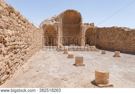 The Northern Church In Ruins Of Shivta - A National Park In Southern Israel, Includes The Ruins Of A