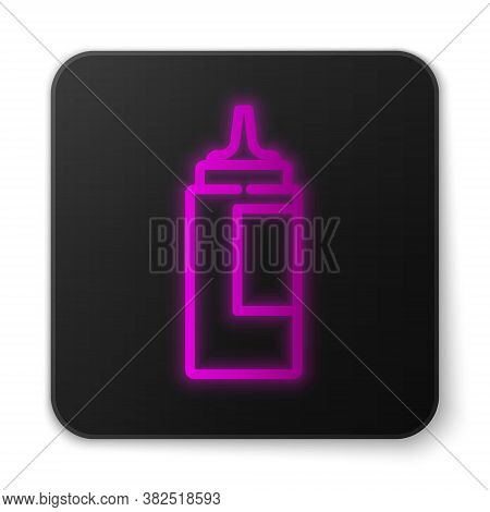 Glowing Neon Line Sauce Bottle Icon Isolated On White Background. Ketchup, Mustard And Mayonnaise Bo