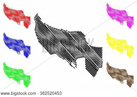 Sumqayit City (republic Of Azerbaijan) Map Vector Illustration, Scribble Sketch City Of Sumgait Or S