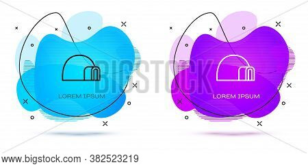 Line Igloo Ice House Icon Isolated On White Background. Snow Home, Eskimo Dome-shaped Hut Winter She