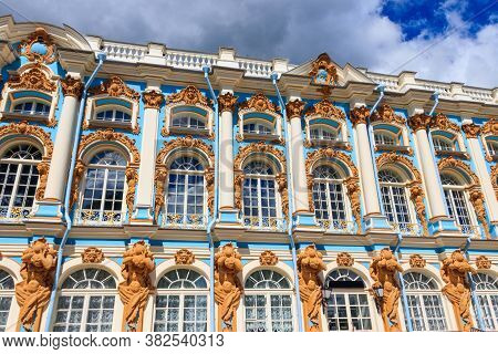 Fragment Of Catherine Palace In A Town Of Tsarskoye Selo (pushkin) Near Saint Petersburg, Russia