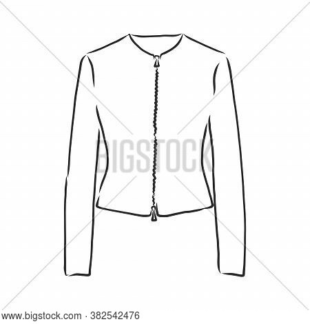 Hand Drawn Vector Illustration. Creative Black Contour Art Work. Ink Fashion Illustration. Vector Il