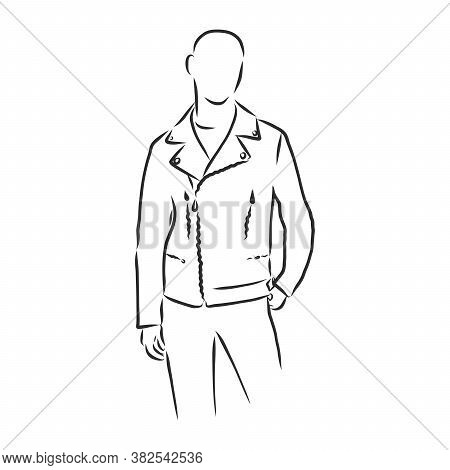 Hand Drawn Vector Illustration. Creative Black Contour Art Work. Ink Fashion Illustration. Vector Il