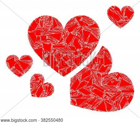 Debris Mosaic Love Hearts Icon. Love Hearts Mosaic Icon Of Debris Items Which Have Various Sizes, An