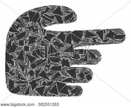 Debris Mosaic Right Index Finger Icon. Right Index Finger Mosaic Icon Of Debris Items Which Have Var