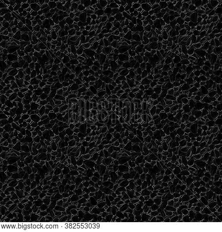 Seamless Pattern Of Stones Or Smooth Pebbles In Black Color.square Background, Like Structure Of Cel