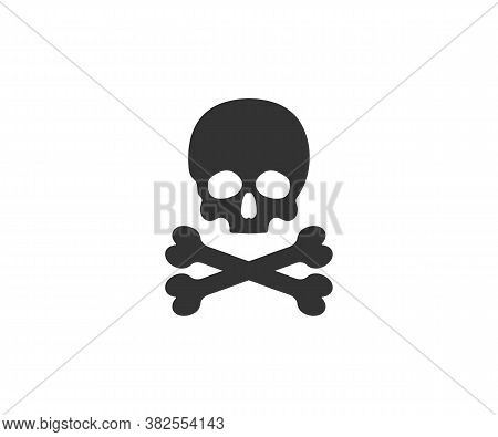 Skull, Bone, Halloween Icon. Vector Illustration, Flat Design.