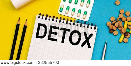 Treatment Word, Detox Word With Medical Concepts And Medical Equipment