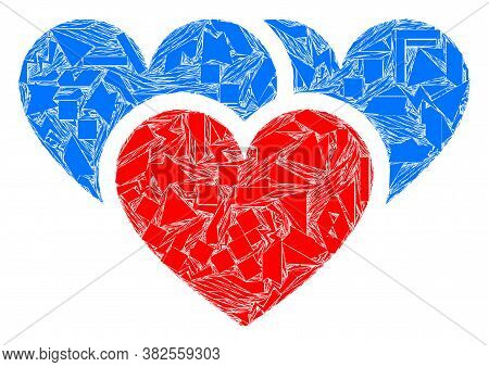 Spall Mosaic Love Hearts Icon. Love Hearts Mosaic Icon Of Spall Elements Which Have Various Sizes, A