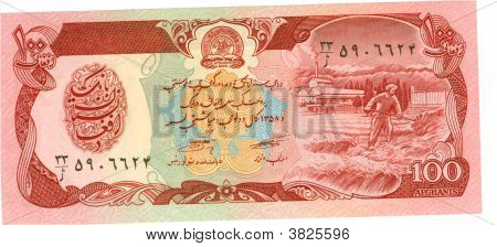 100 Afghání Bill z Afghánistánu