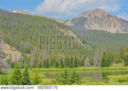 Beautiful Mountains, Forest And Landscape Near Monarch Pass In The Rocky Mountains Of Colorado