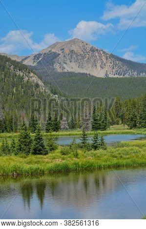 Beautiful Mountains, Forest And Landscape Near Monarch Pass In The Rocky Mountains Of Colorado