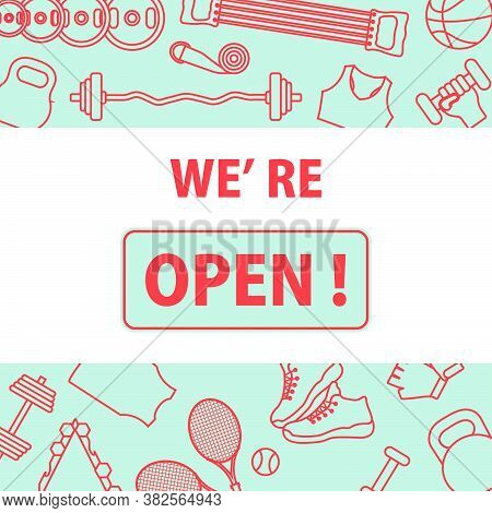 Vector Illustration Reopening Of Fitness Center, Sports Clubs After Coronavirus Quarantine. New Norm