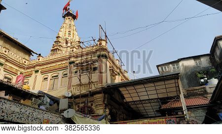 Mumbai, Maharastra/india- January 08 2019: Design And Architecture Of A Mandir. Historical Mumbadevi