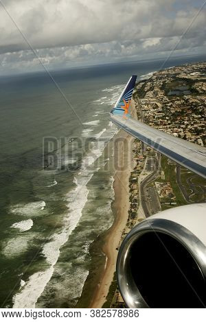 Lauro De Freitas, Bahia / Brazil - June 27, 2009: View From The Plane Window During Overflight Throu