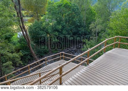 Bridge The Valira Del Orient River In Cami Ral In Summer In Andorra.