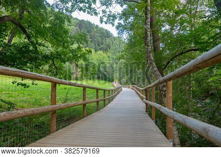 Bridge The Valira Del Orient River In Cami Ral In Summer In Andorra.