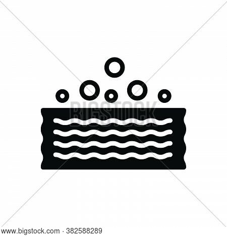 Black Solid Icon For Absorb Imbibe Suck Consume Take-in Ingest Bubble Dry