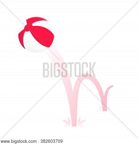 Bouncing Beach Ball Flat Style Design Vector Illustration Icon Sign Isolated On White Background. Re