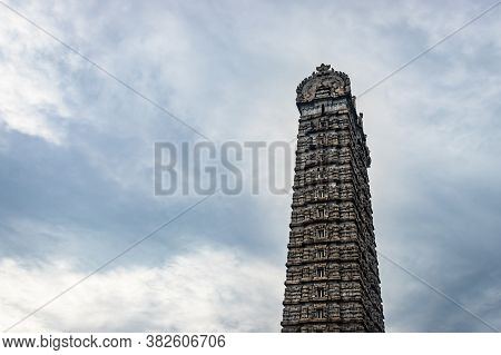 Murdeshwar Temple Rajagopuram Entrance With Flat Sky Image Is Take At Murdeshwar Karnataka India At 