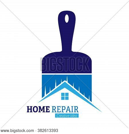 Logo Template For Construction And Renovation. Color Vector Illustration For Logo, Sticker Or Label,