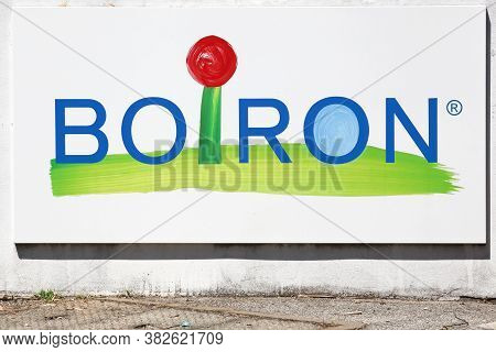 Saint Foy, France - May 21, 2019: Boiron Laboratories Logo On A Wall. Boiron Is A Manufacturer Of Ho