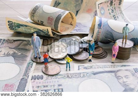 Japanese Yen Currency. Is The Currency In Everyday Life Used To Buy Goods And Services. Exchange Wit