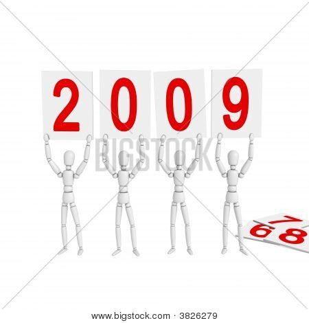 放置数字欢迎新的一年 2009