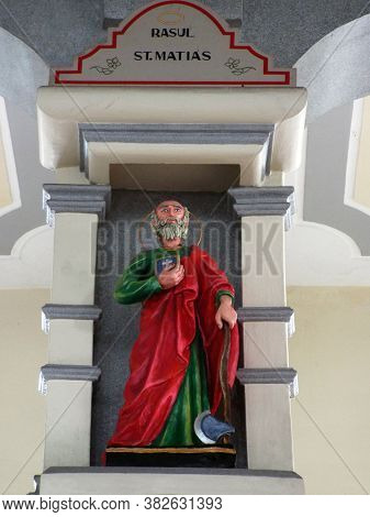 Medan, Sumatra, Indonesia, January 9, 2018: Image Of Saint Matthias In The Graha Maria Annai Velangk