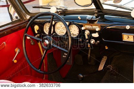 Doha,qatar- 30 March 2020: 1937 Bmw 327 Classic Car Cabriolet