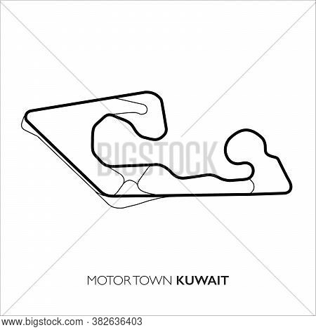 Motor Town Circuit, Kuwait. Motorsport Race Track Vector Map