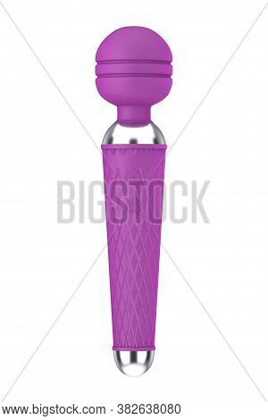 Lilac Dildo Vibrator Sex Toy On A White Background. 3d Rendering