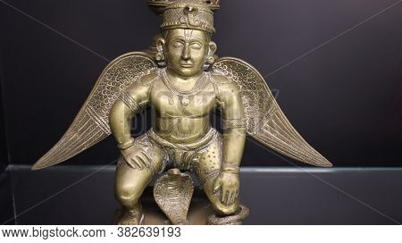 Mumbai, Maharastra/india- April 02 2020: Brass Statue Of The Hindu God- Garuda.