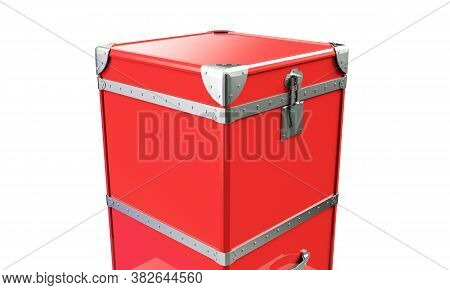 3d Render Colorful Suitcases Isrolated Briefcase, Vintage, Design, Carryall, Journey, Suitcase,