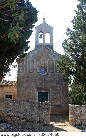 LUN, CROATIA - AUGUST 17, 2013: Holy Guardian Angels Church in Lun, Croatia