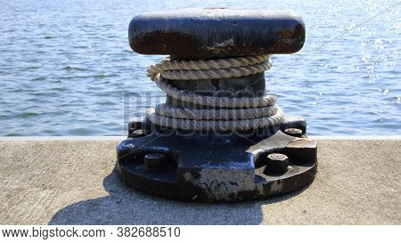 Bollard In The Port Of Lauterbach Mole On The Island Of Ruegen